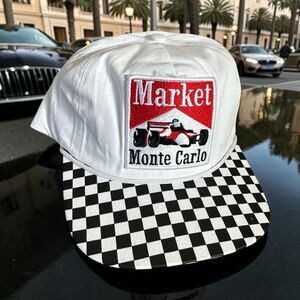 MARKET "Formula One" Trucker Hat – White w/ Checkered Brim 🏁 NWT